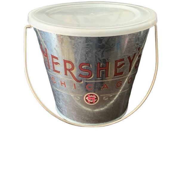 Vintage Hershey's Chocolate World Chicago Tin Pail Bucket Sweet Nostalgic Treat - Picture 8 of 13
